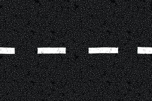 Linha pontilhada branca na vista superior da estrada alcatroada