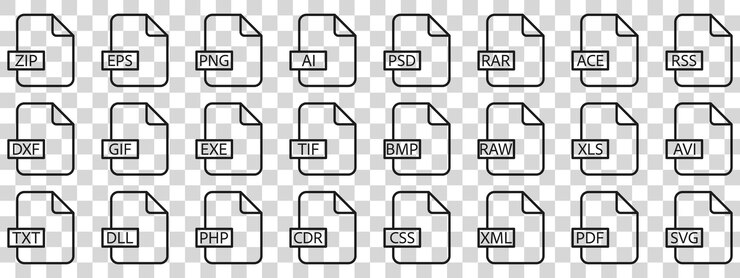 Vetor linha tipo de ficheiro formato de documento