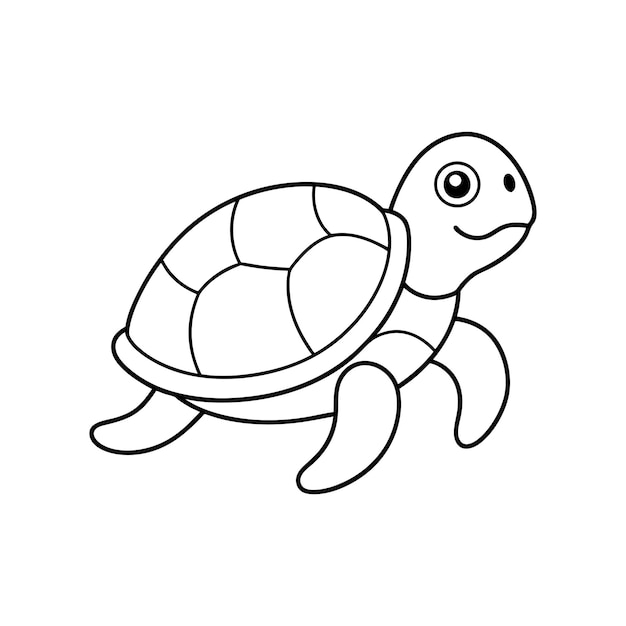 linha vetorial de tartaruga ilustração de sinal de ícone em fundo branco traços editáveis