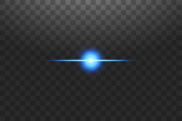 Linhas abstratas de luzes azuis e douradas na ilustração de fundo transparente. Fácil substituir o uso para qualquer imagem. Um flash de luz brilhante na linha.