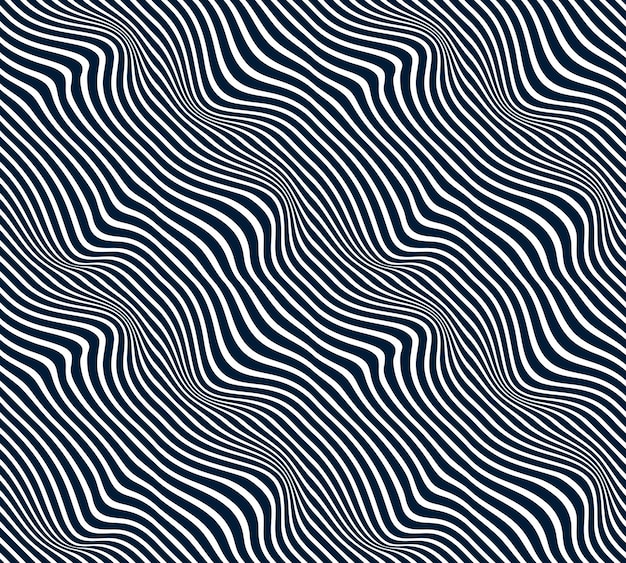 Linhas abstratas padrão sem costura com ilusão óptica fundo vetorial com listras paralelas op arte desenho alinhado papel de parede minimalista ou fundo de site