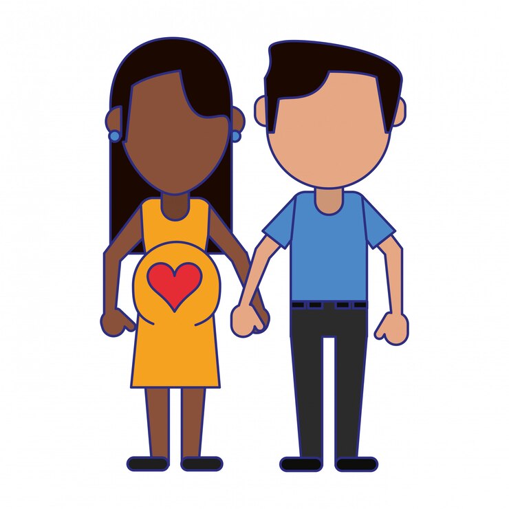 Vetor linhas azuis dos desenhos animados sem rosto do avatar da família