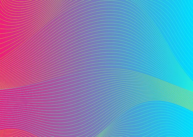 Linhas curvas coloridas design de padrão ondulado Fundo vetorial futurista abstrato
