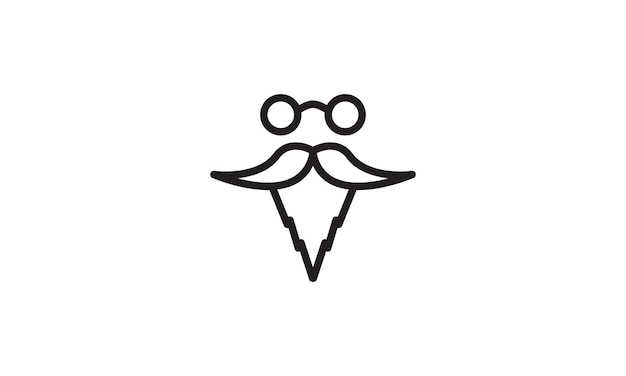 Vetor linhas de barba e bigode homem logotipo vetor símbolo ilustração de design de ícone