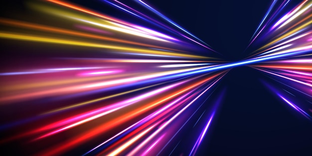 Linhas de cabo de impulso de onda brilhante efeito de trilhas de luz de alta velocidade movimento dinâmico futurista