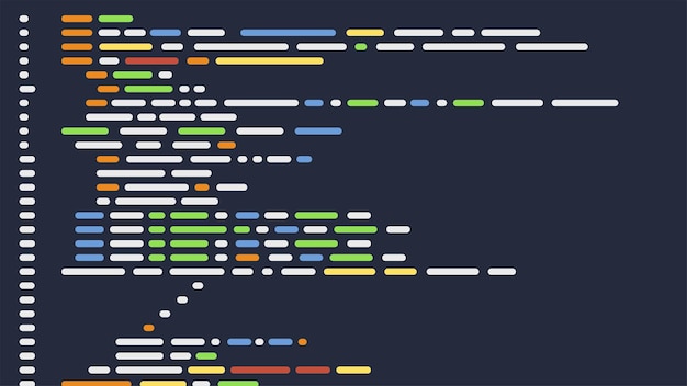 Linhas de código de software em design simples colorido