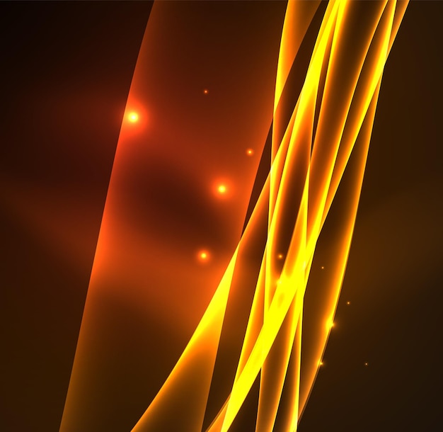 Linhas de energia ondas brilhantes no vetor escuro fundo abstrato vetor negócios ou tecnologia apresentação modelo folheto ou padrão de panfleto ou banner geométrico da web