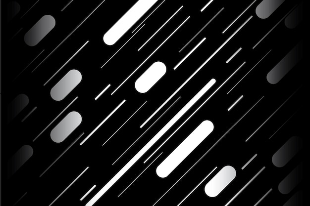 Linhas de fundo do vetor de desenho abstrato de diferentes espessuras preto e branco
