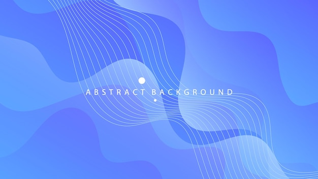 Linhas de onda líquidas fluidas de fundo abstrato moderno e cor de gradiente azul