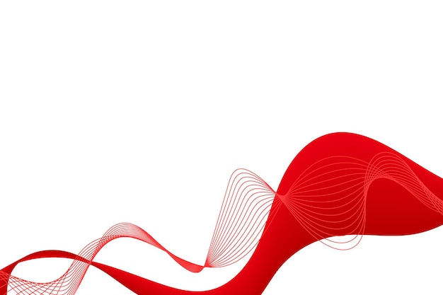 Vetor linhas de onda vermelha padrão de fundo abstrato. bandeira moderna. papel de parede. quadro. ilustração vetorial