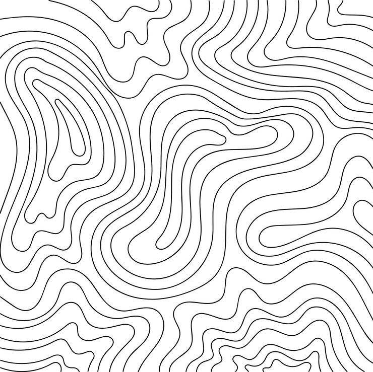 Vetor linhas de padrão de topografia