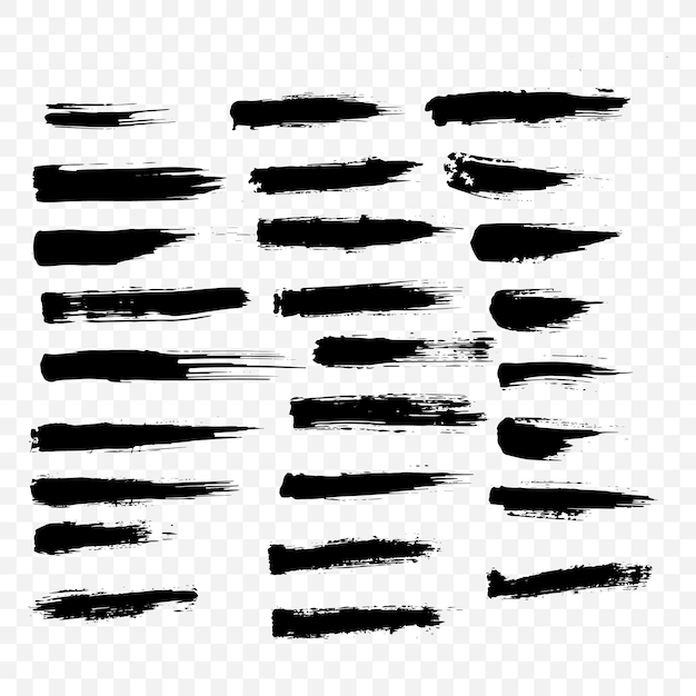 Linhas de tinta preta, pinceladas
