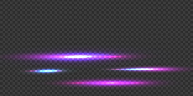 Linhas de velocidade de luz abstratas trilha de movimento com cor azul desfocada faísca de néon noturna futurista Movemen