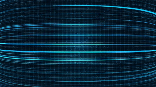 Linhas de velocidade eletrônicas em fundo de tecnologia azul, design de conceito de quadrinhos e movimento, vetor.