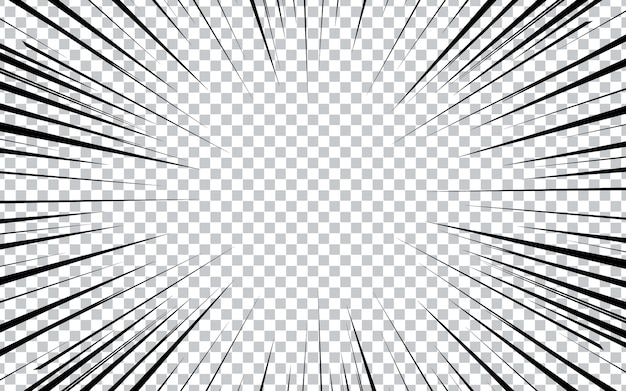 Linhas de velocidade radial para quadrinhos Fundo de explosão Ilustração vetorial