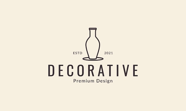 Linhas decorativas pote design de logotipo interior vetor ícone símbolo ilustração