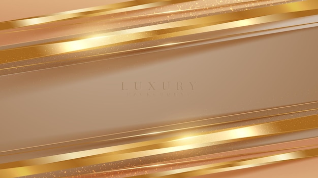 Linhas diagonais douradas abstratas com fundo marrom luxuoso