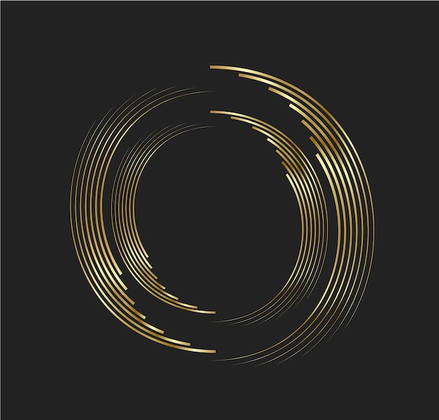 Linhas douradas abstratas em forma de círculo