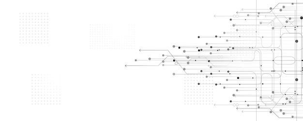 Linhas e pontos abstratos conectam o fundo. Dados digitais de conexão de tecnologia