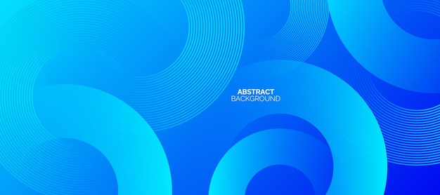 Linhas geométricas brilhantes azuis abstratas em fundo azul escuro