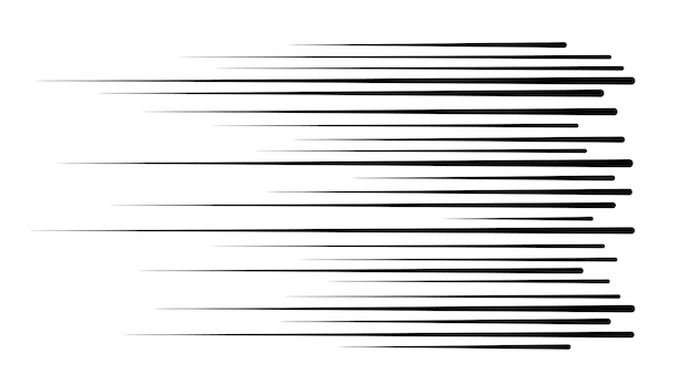 Linhas horizontais de velocidade para histórias em quadrinhos mangá anime textura listrada de velocidade gráfica linhas horizontais de movimento rápido para histórias em quadrinhos ilustração vetorial isolada no fundo branco