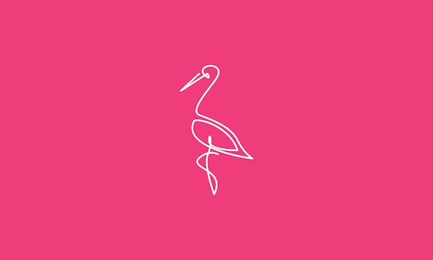 Linhas ilustração gráfica de design de ícone de símbolo de vetor de logotipo de flamingo único