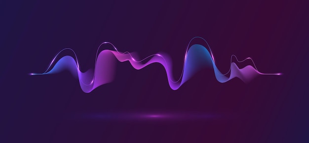 Vetor linhas onduladas fluídas abstratas para design de ondas musicais onda dinâmica colorida com ondas de linhas gradientes abstratas elemento para conceito de tecnologia de festa de música design vetorial moderno