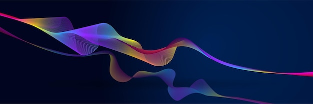 Linhas onduladas mínimas azuis abstrato fundo tecnológico futurista projeto de banner digital vetorial