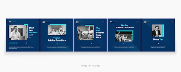 LinkedIn carousel post editável negócios mídia social Instagram carousel post modelo