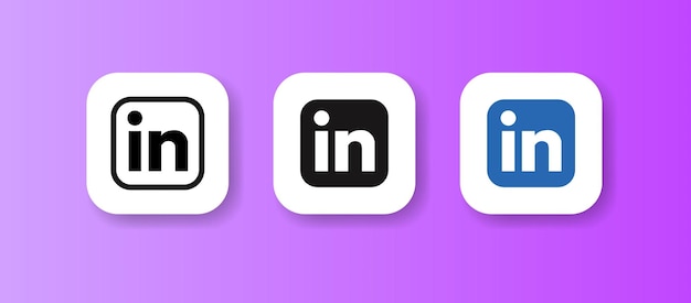 Vetor linkedin estilos diferentes cor conjunto de logotipos do linkedin ícones vetoriais ícones de mídia social mídia social e logotipos de redes sociais