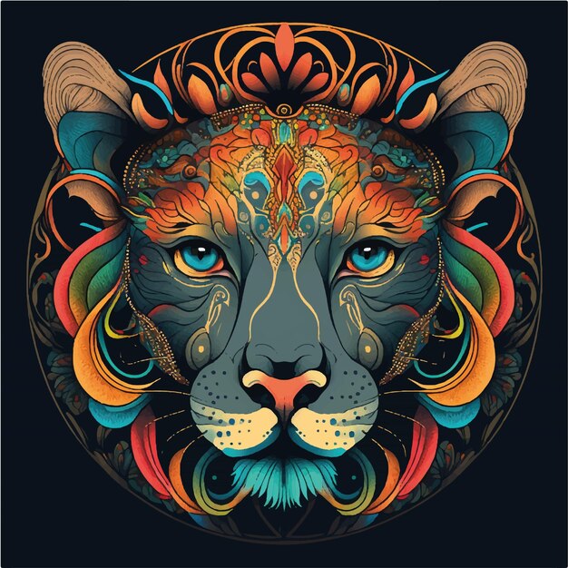 Vetor lion_head_style_vector