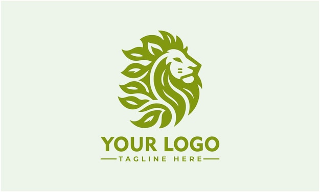 Lion leaf nature logo design vector vector de logotipo de tigre para identidade empresarial