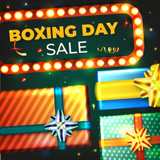 Vetor liquidação realista do boxing day