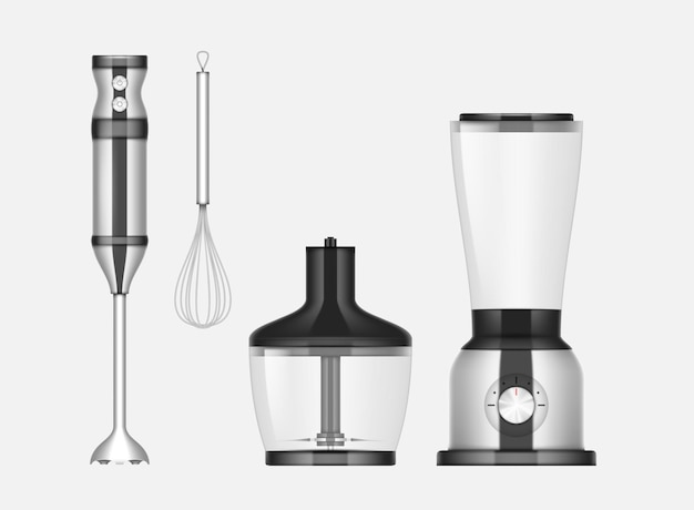Liquidificador de alimentos e conjunto batedor Copo liquidificador de imersão e recipiente com lâmina afiada cortada
