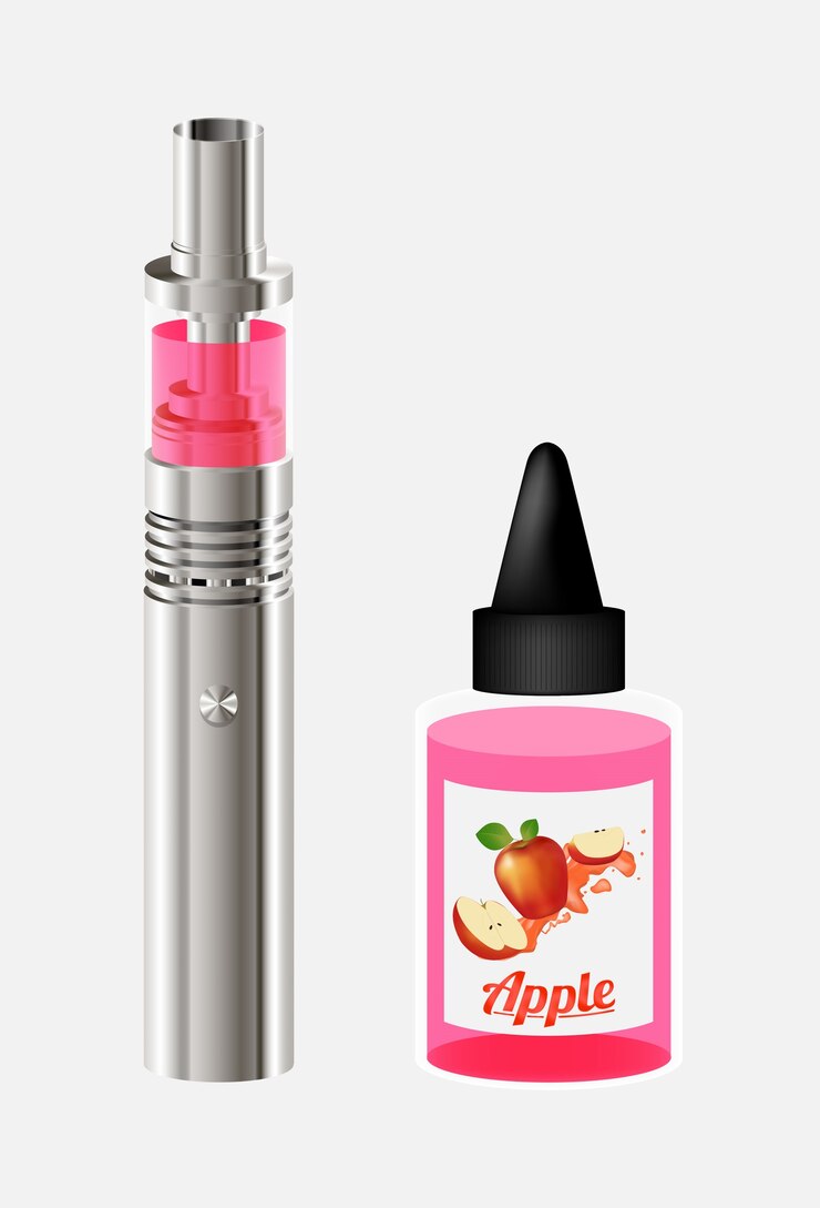 Vetor líquidos de suco de cigarro e maçã vape eletrônicos