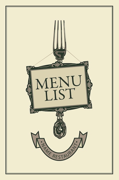 Lista de cardápio para restaurante