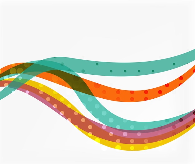 Vetor listras de onda sobrepostas de cores vetor abstrato modelo de vetor para opções de número de diagrama de layout de fluxo de trabalho ou web design