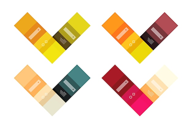 Listras em branco vetoriais e modelos de infográficos de linhas isolados em fundo abstrato de negócios geométricos brancos para opções de número de diagrama de layout de fluxo de trabalho ou web design