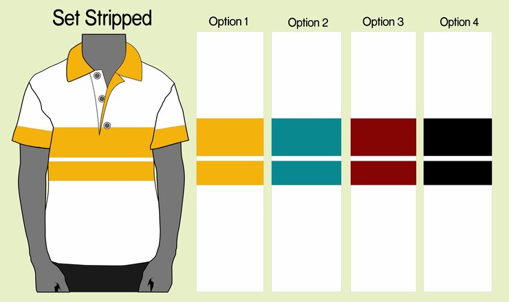 Vetor listras horizontais de camisa polo vetor de modelo de camisa polo listrada vetor despojado para camisa polo