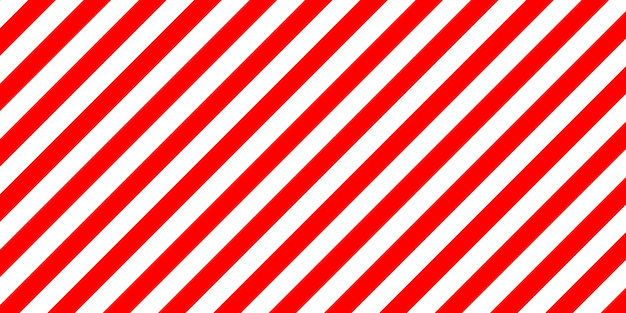 Listras vermelhas e brancas na diagonal assinam a carga de tamanho