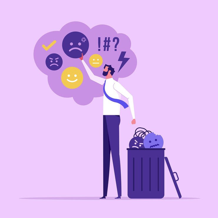 Vetor livrar-se de problemas de trabalho e encontrar a paz relaxar para ganhar conceito de felicidade