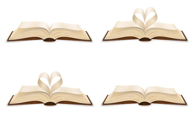 livro aberto com ilustração vetorial de páginas isolada no fundo branco