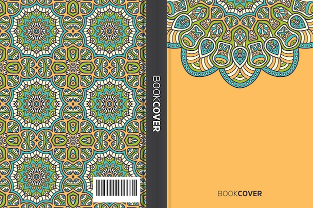 Livro de capa com design de elemento de mandala