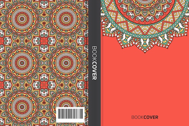 Livro de capa com design de elemento de mandala