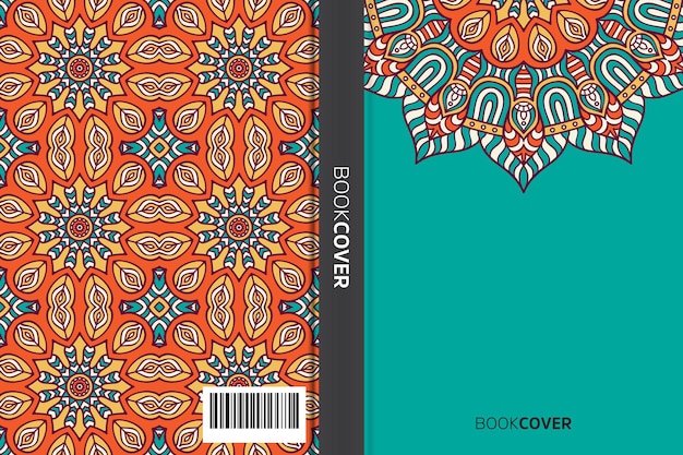 Livro de capa com design de elemento de mandala