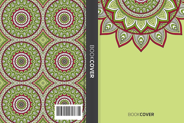 Livro de capa com design de elemento de mandala