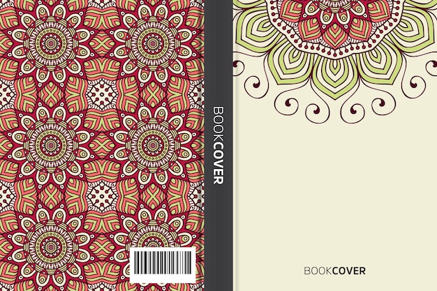 Livro de capa com design de elemento de mandala