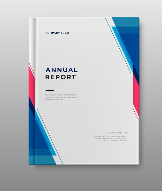 Livro de capa de relatório anual de negócios design simples geométrico