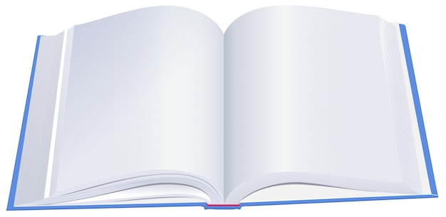 Vetor livro de capa dura aberto com capa azul