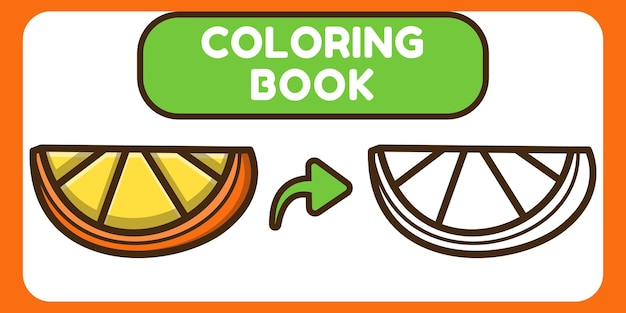 Livro de colorir bonito desenho animado desenhado à mão laranja para crianças